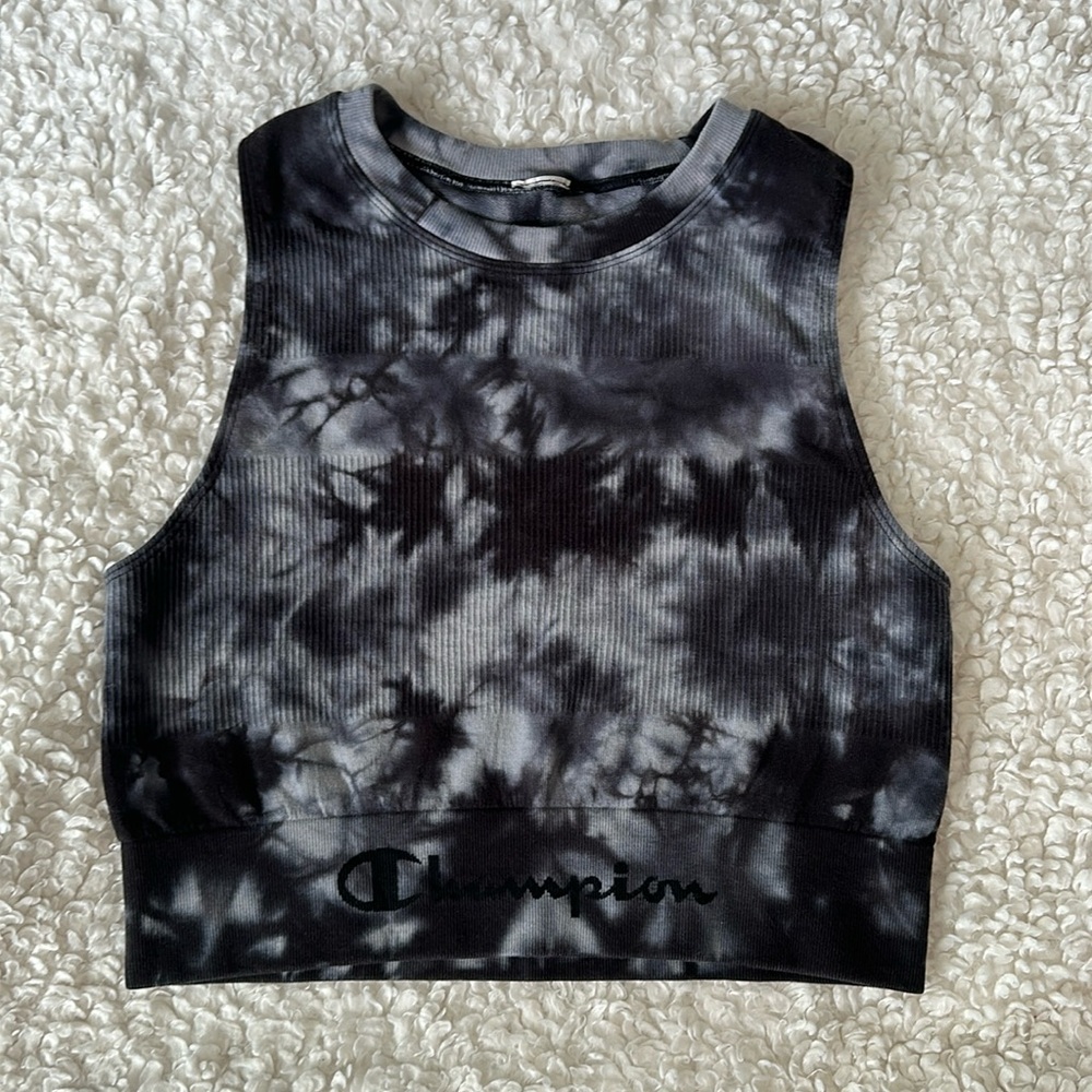 Champion, gray and black top